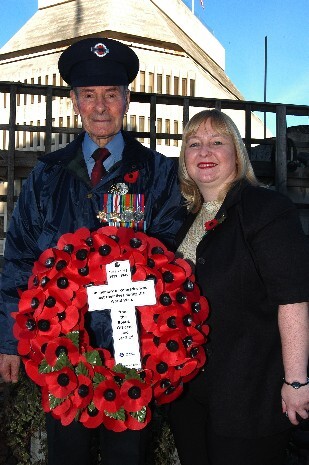 Ian with the Wreath and Bev