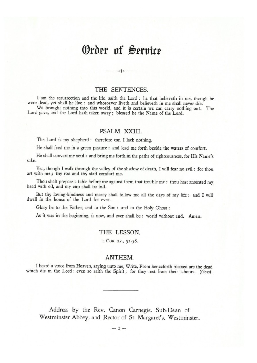 Order of service page 3