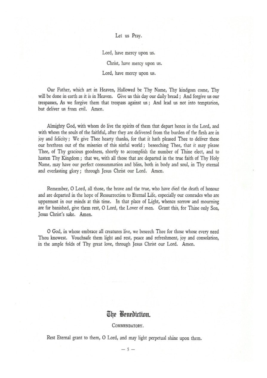 Order of service page 5