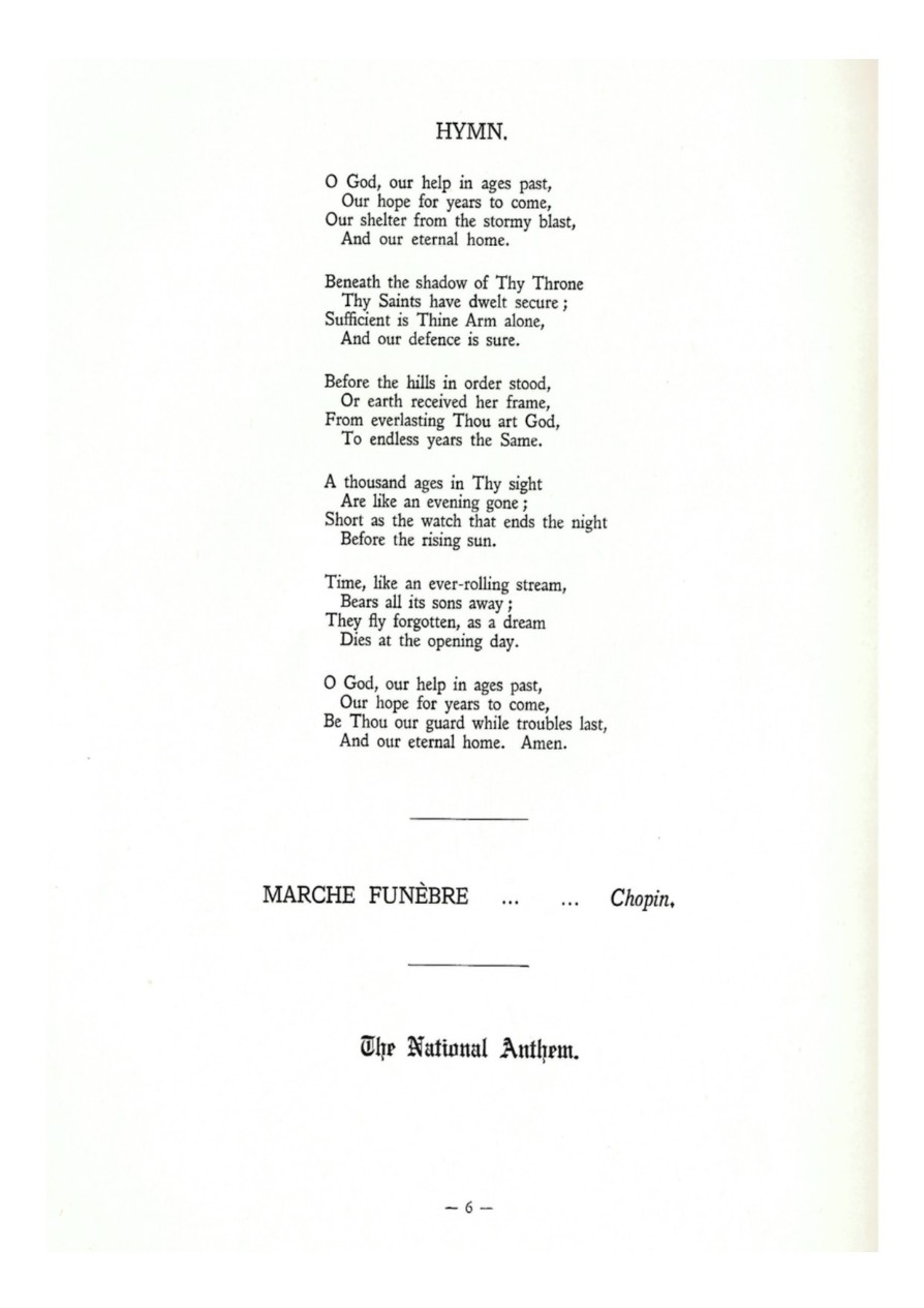 Order of service page 6