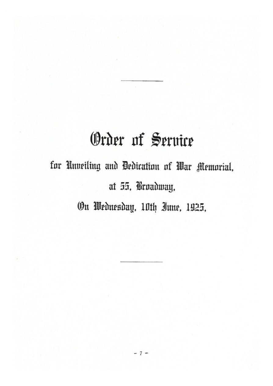 Order of service page 7