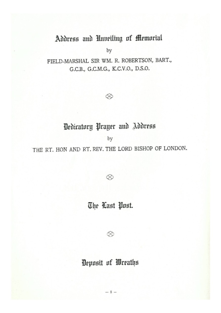 Order of service page 8